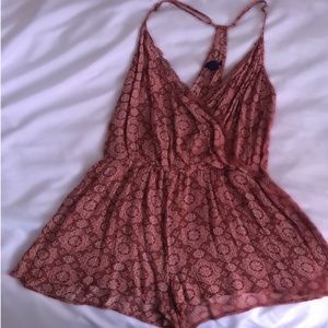 Floral Print V-Neck Romper